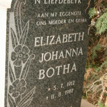 BOTHA Elizabeth Johanna 1912-1987