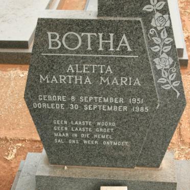 BOTHA Aletta Martha Maria 1951-1985