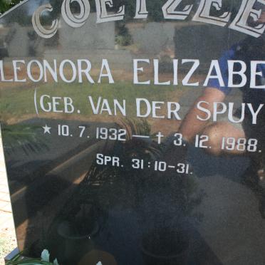COETZEE Leonora Elizabeth nee VAN DER SPUY 1932-1988