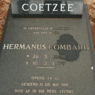 COETZEE Hermanus Lombard 1909-1999