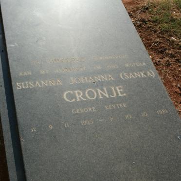 CRONJE Susanna Johanna nee KEYTER 1925-1981