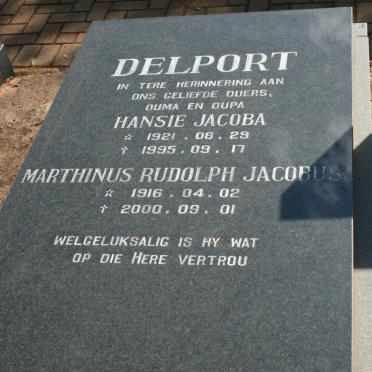DELPORT Marthinus Rudolph Jacobus 1916-2000 &amp; Hansie Jacoba 1921-1995