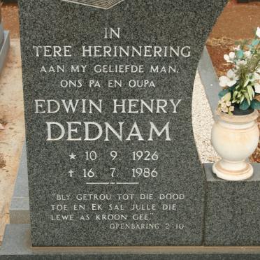 DEDNAM Edwin Henry 1926-1986