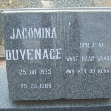 DUVENAGE Jacomina 1935-1989