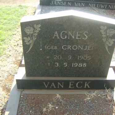 ECK Agnes, van nee CRONJE 1905-1988