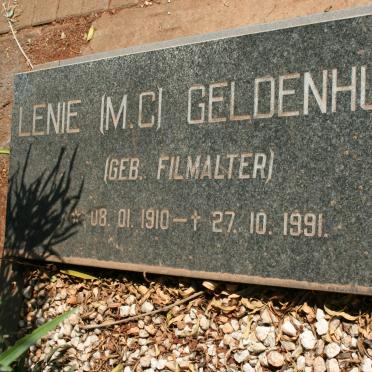 GELDENHUYS M.C. nee FILMALTER 1910-1991