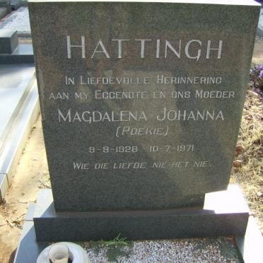 HATTINGH Magdalena Johanna 1928-1971