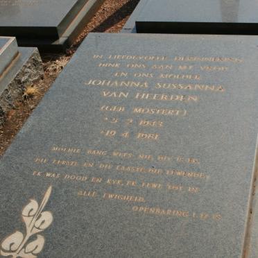 HEERDEN Johanna Sussanna, van nee MOSTERT 1943-1981