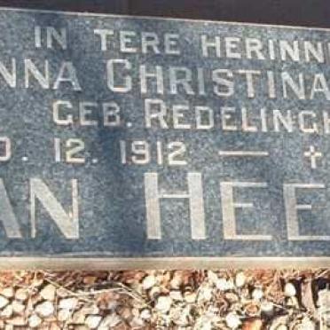 HEERDEN Anna Christina Aletta, van nee REDELINGHUYS 1912-1979