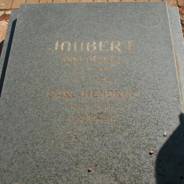 JOUBERT Carl Hendrik 1936-1992 &amp; Anna Maria 1937-1990