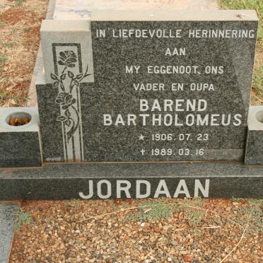 JORDAAN Barend Bartholomeus 1906-1989