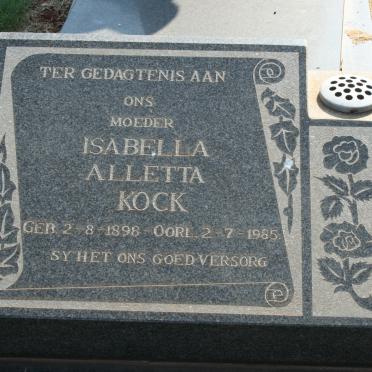 KOCK Isabella Alletta 1898-1985