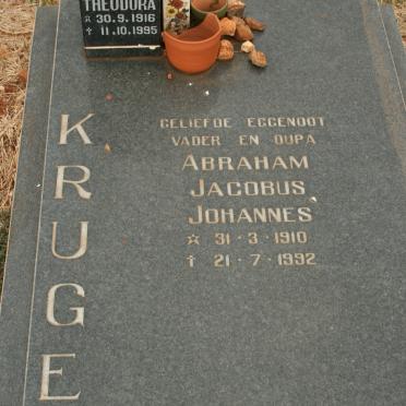 KRUGER Abraham Jacobus Johannes 1910-1992 &amp; Amelia Theodora 1916-1995