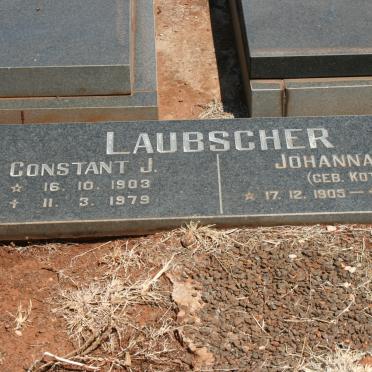 LAUBSCHER Constant J. 1903-1979 &amp; Johanna M.S. KOTZE 1905-1983