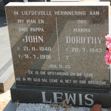 LEWIS John 1940-1991 &amp; Dorothy 1943