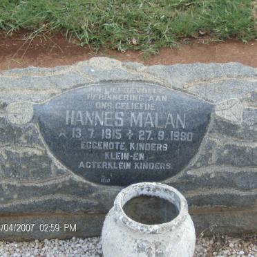 MALAN Hannes 1915-1990
