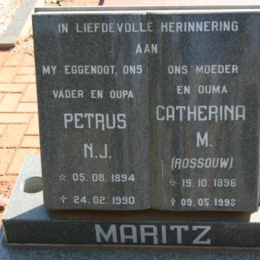 MARITZ  Petrus N.J. 1894-1990 &amp; Catherina M. ROSSOUW 1896-1998