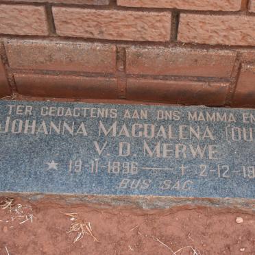 MERWE Johanna Magdalena, V.D. 1896-1969