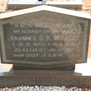 MOSTERT Johannes D.K. 1923-1975