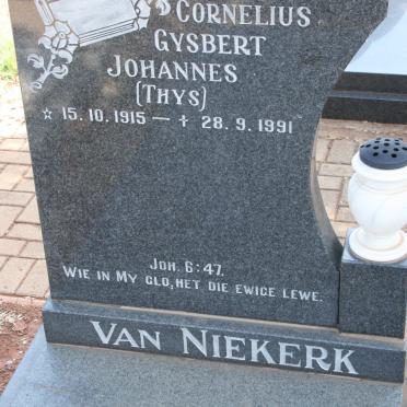 NIEKERK Cornelius Gysbert Johannes, van 1915-1991