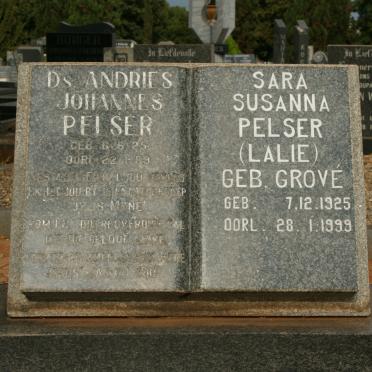PELSER Andries Johannes 1925-1989 &amp; Sara Susanna GROVE 1925-1999