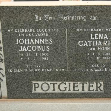 POTGIETER Johannes Jacobus 1902-1985 &amp; Lena Catharina HORN 1912-1999