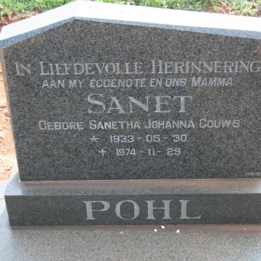 POHL Sanetha Johanna nee GOUWS 1933-1974