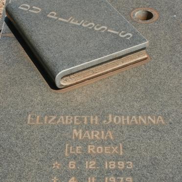 PLESSIS Elizabeth Johanna Maria, du nee LE ROEX 1893-1979