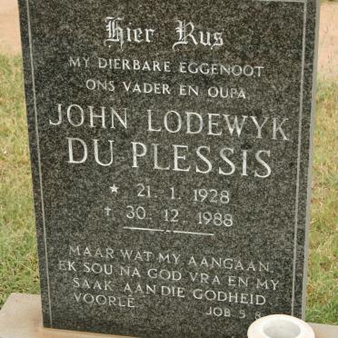 PLESSIS John Lodewyk, du 1928-1988