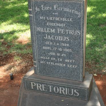 PRETORIUS Willem Petrus Jacobus 1928-1965