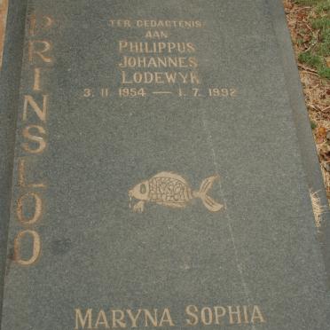 PRINSLOO Maryna Sophia 1929-1986 :: PRINSLOO Philippus Johannes Lodewyk 1954-1992