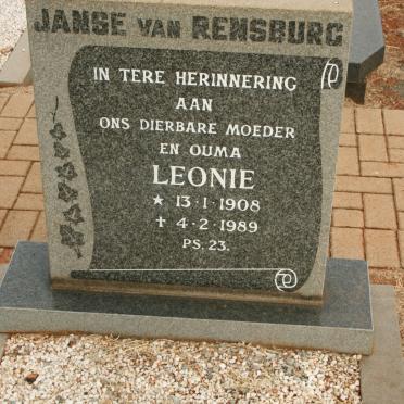 RENSBURG Leonie, Janse van 1908-1989