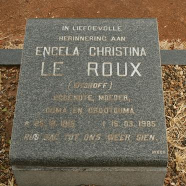 ROUX Engela Christina, le nee BOSHOFF 1915-1985