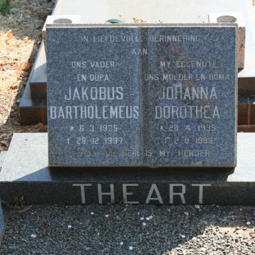 THEART Jakobus Bartholemeus 1935-1997 &amp; Johanna Dorothea 1935-1985