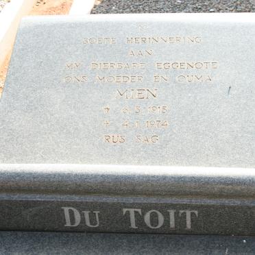 TOIT Mien, du 1915-1974