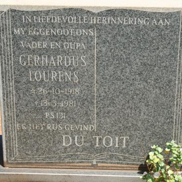 TOIT Gerhardus Lourens, du 1918-1981