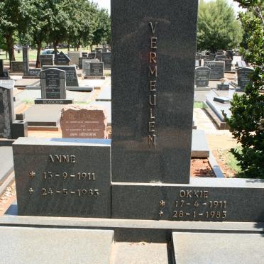 VERMEULEN Okkie 1911-1983 &amp; Anne 1911-1983
