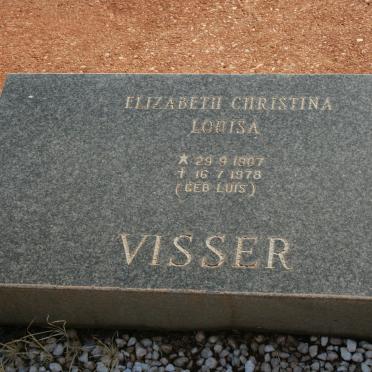 VISSER Elizabeth Christina Louisa nee LUIS 1907-1978