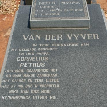 VYVER Cornelius Petrus, van der 1950-1998 &amp; Marina 1952-