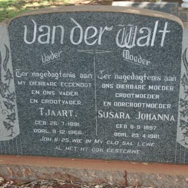 WALT Tjaart, van der 1891-1966 &amp; Susara Johanna 1897-1981