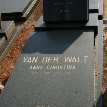WALT Anna Christina, van der 1922-1992