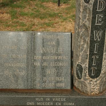 WITT Annatjie, de nee VAN DEN BERG 1934-1988