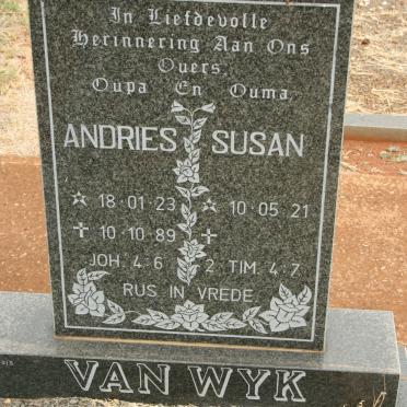 WYK Andries, van 1923-1989 &amp; Susan 1921-