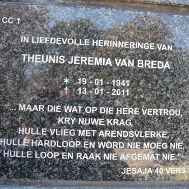 BREDA Theunis Jeremia, van 1941-2011
