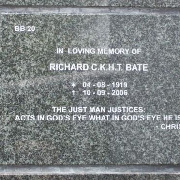 BATE Richard C.K.H.T. 1919-2006
