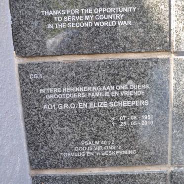 SCHEEPERS G.R.O. &amp; Elize 1951-2019