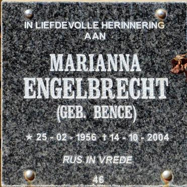 ENGELBRECHT Marianna nee BENCE 1956-2004