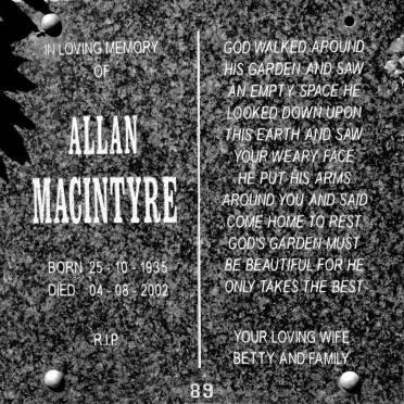 MACINTYRE Allan 1935-2002