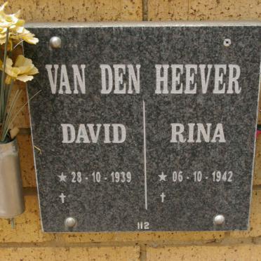 HEEVER David, van den 1939- &amp; Rina 1942-