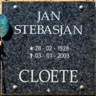 CLOETE Jan Stebasjan 1928-2003